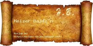 Heizer Baján névjegykártya